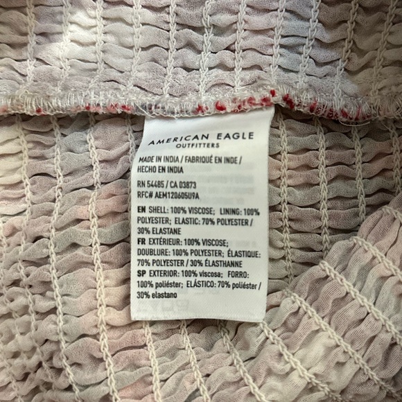 American Eagle Outfitters Red and White Textured Plaid Top size‎ Small - Picture 7 of 7